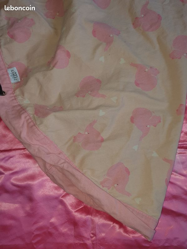 Sac à jouets tissu rose avec éléphants (image 9)