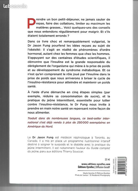 Les lois de l'obésité Tout ce que vous savez sur la perte de poids est faux Comme neuf Jason Fung (image 2)