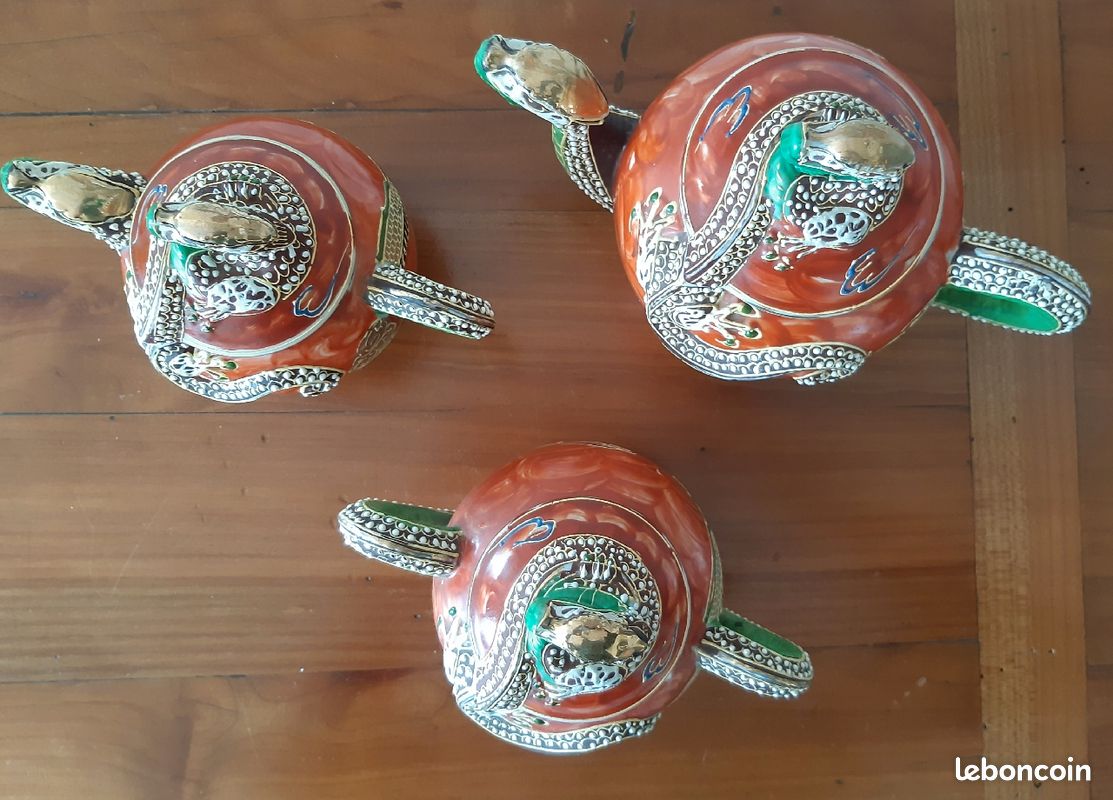 Service à thé, porcelaine du Japon, 3 pièces TBE (image 5)