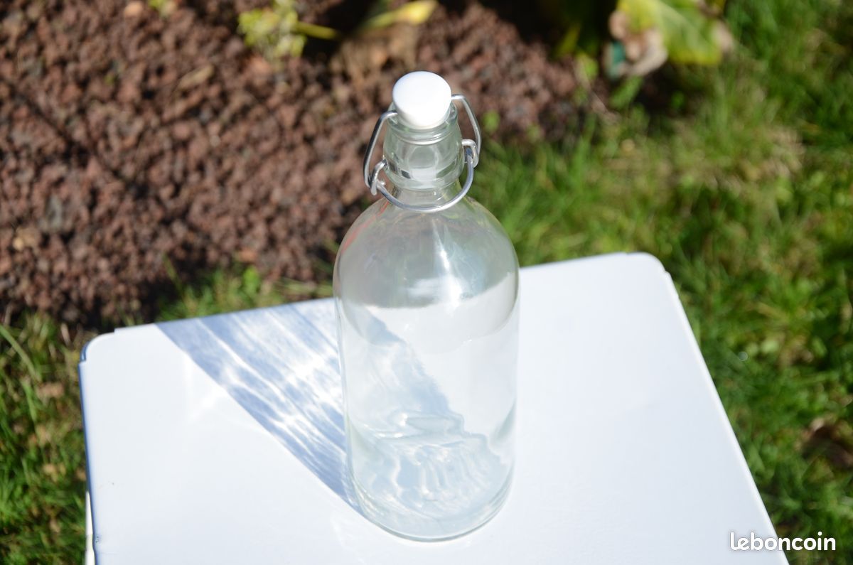 Bouteille en verre transparent ~ tb état (image 2)