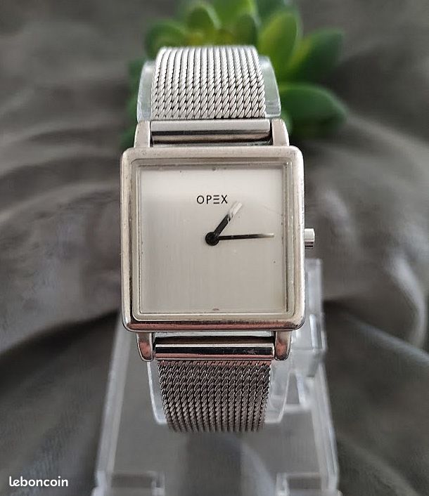 Montre Femme OPEX Quartz - Boîtier Acier 16mm, Bracelet Cuir Blanc - Occasion Fonctionnelle (Pile Incluse)