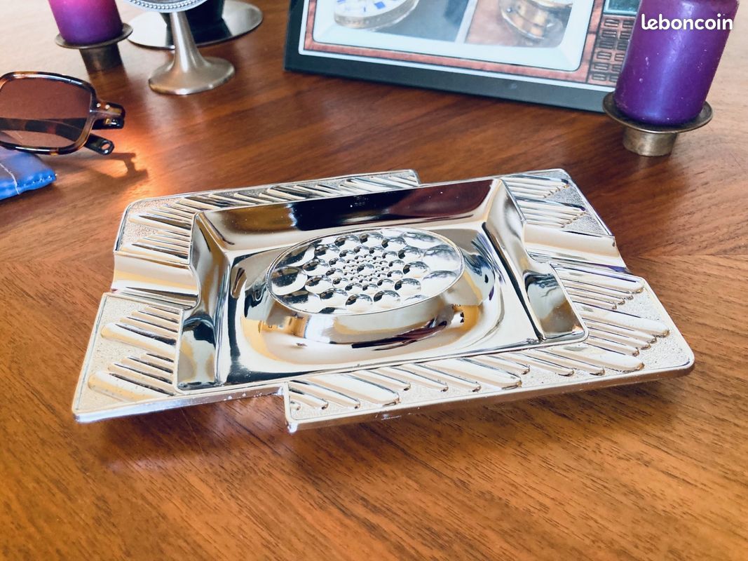 Cendrier Vintage Coupe-vent Avec Couvercle - Métal Rétro Pour