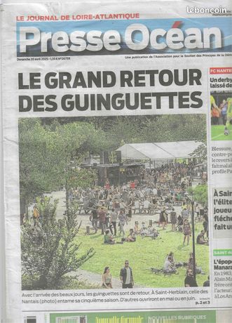Presse Océan 07 Mai 2020 – Spécial Confinement Et 20 Ans Coupe FC Nantes