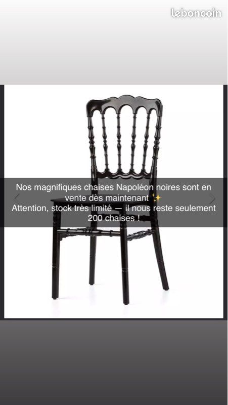 Chaise Napoléon noire service Ève (image 2)