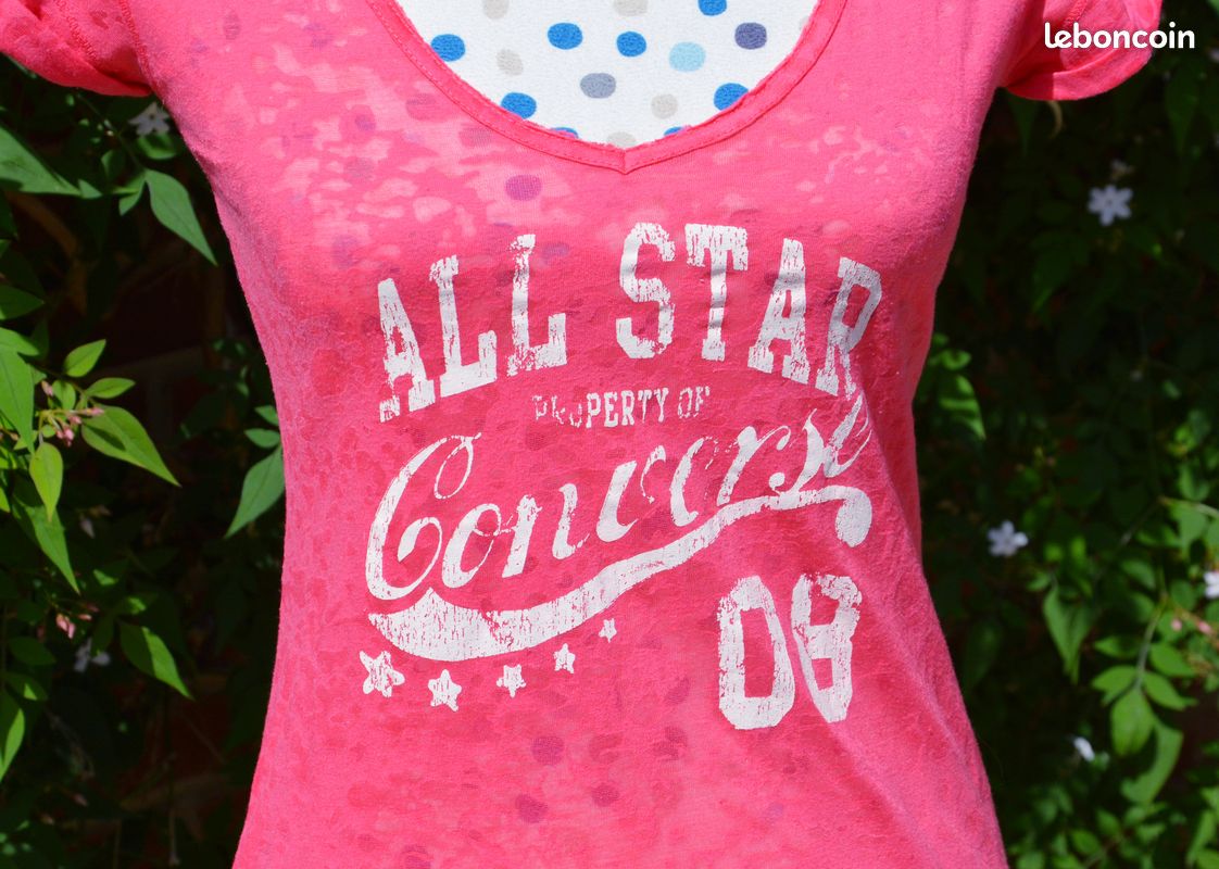 Tshirt Rose fuchsia Converse Taille 36/S (image 3)