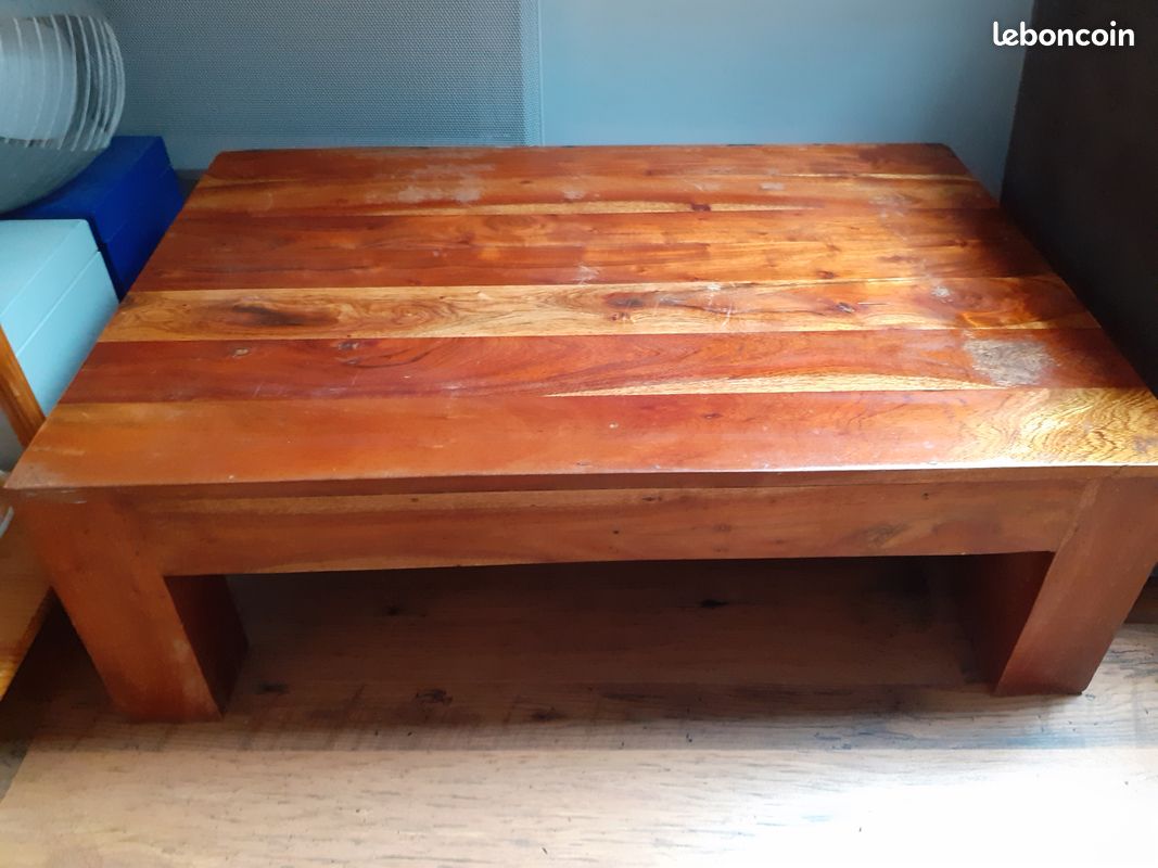 Table basse bois massif (image 1)