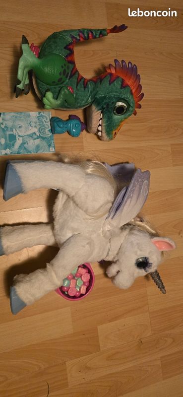Lot peluches interactives FurReal Starlily licorne et le dino