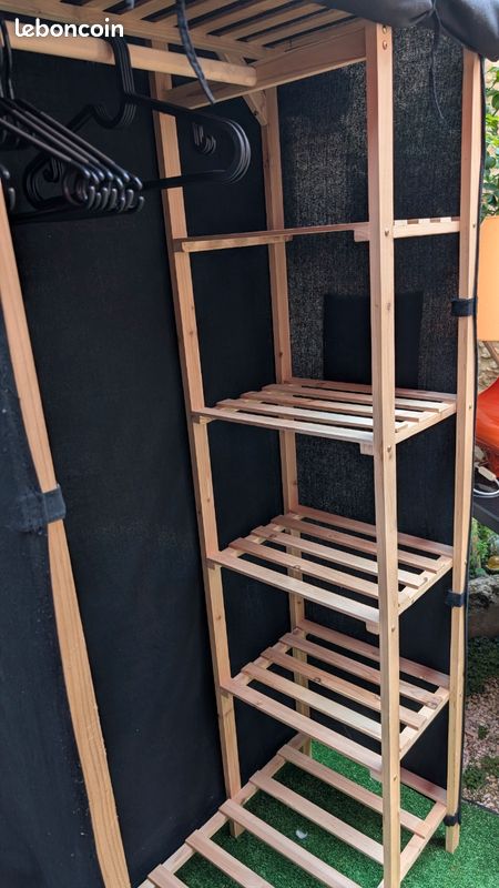 Armoire Penderie pin et tissu (image 2)
