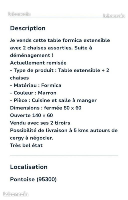 Table + chaises formica super état 👍🏻 (image 4)