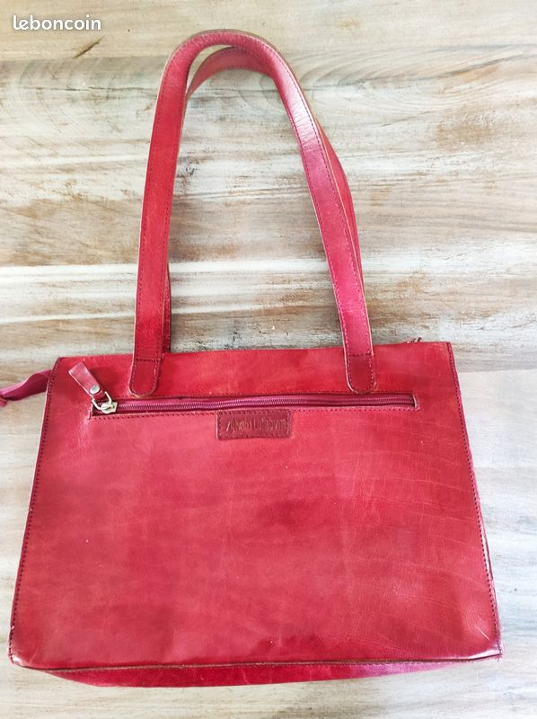Sac à Main Vintage En Cuir Sylvain Lefebvre - Look Sac Coursier Marron - Bandoulière, Occasion