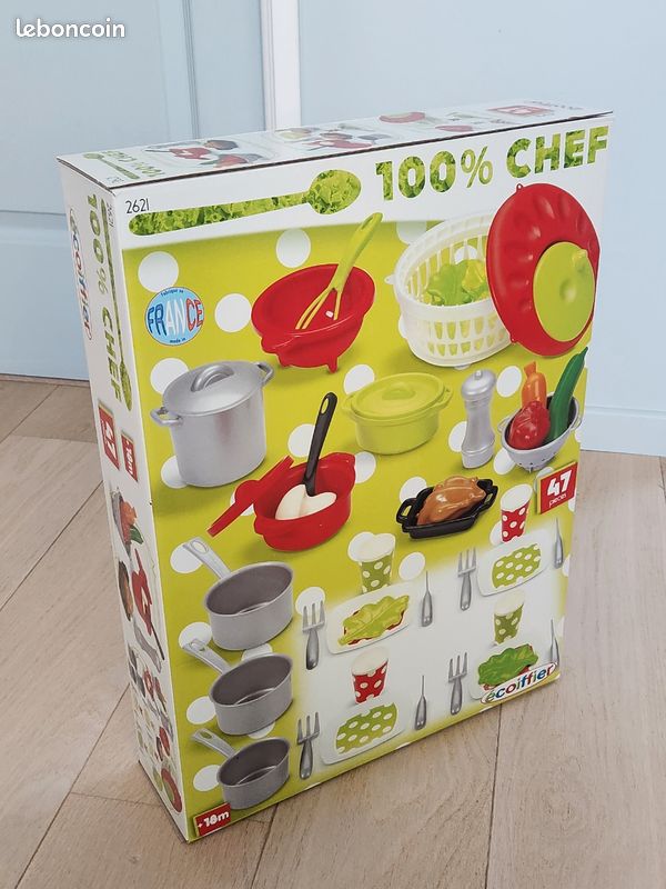 ECOIFFIER Dînette Cuisine 100 Pièces - Accessoires Alimentaires Et Ustensiles - Dès 18 Mois - Fabriqué En France