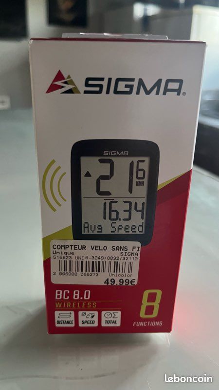 Compteur avec fil Sigma BC 10.0 WR noir - Accessoire vélo sur La Bécanerie