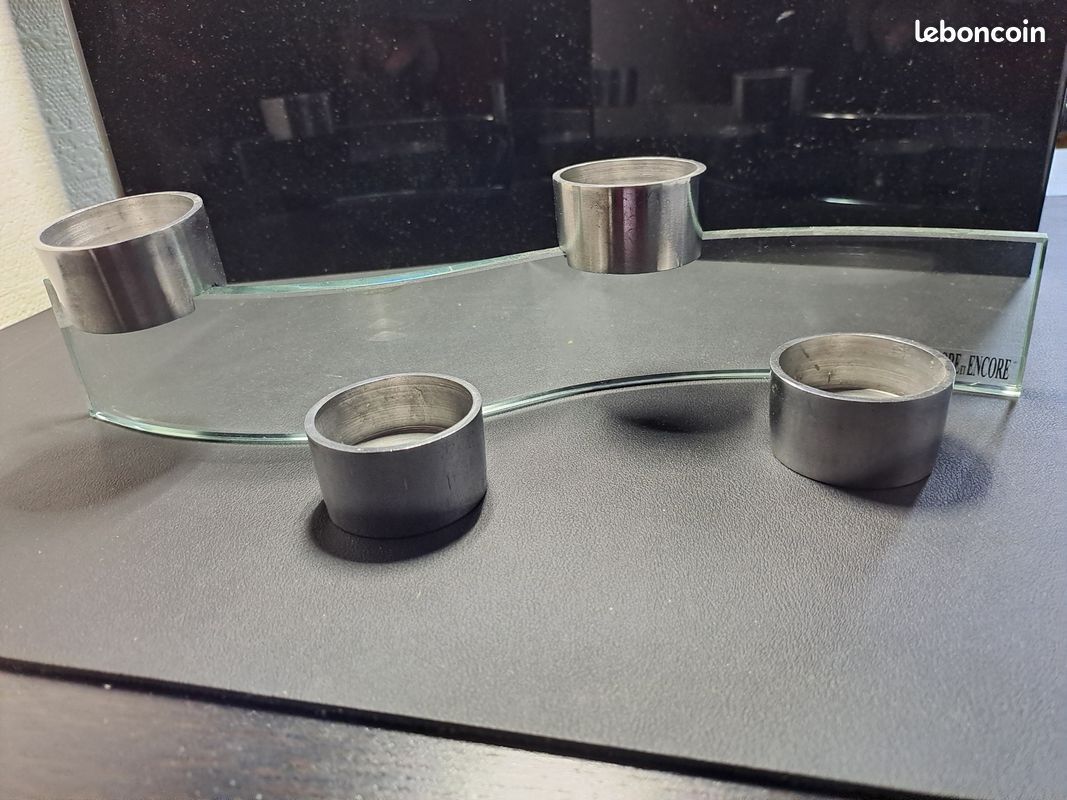 Porte-4 bougies amovibles design socle Plexiglass Encore et Encore (image 3)