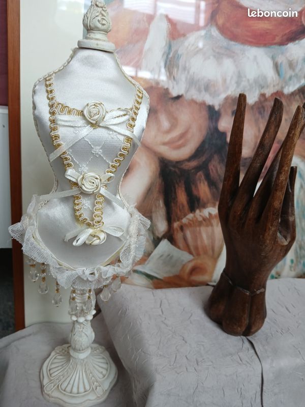 Parure De Bijoux Vintage Collier Ras-du-cou Et Bracelet Manchette - Métal Et Perles De Verre - Argenté