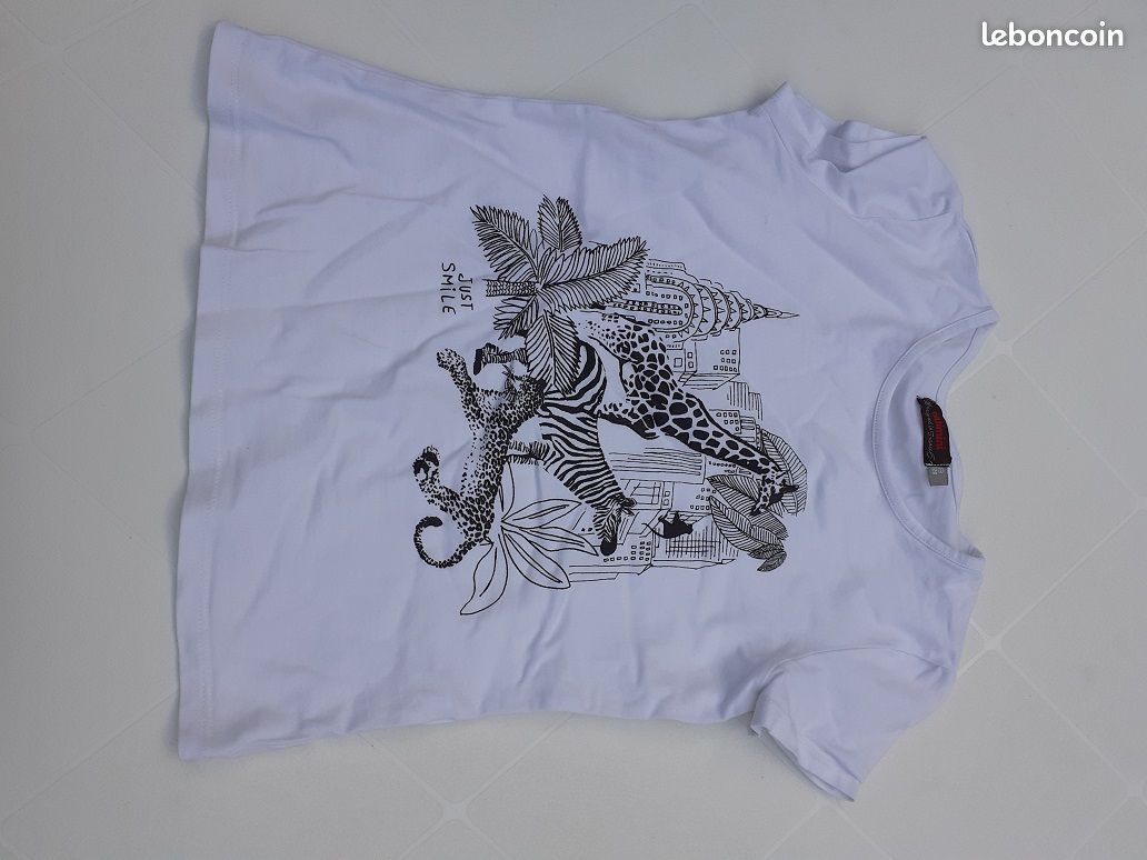 Tee shirt blanc motif jungle Catimini (image 1)