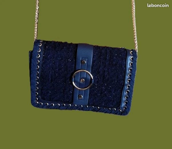 Sac à main épaule marque Morgan couleur marine Avec bandoulière