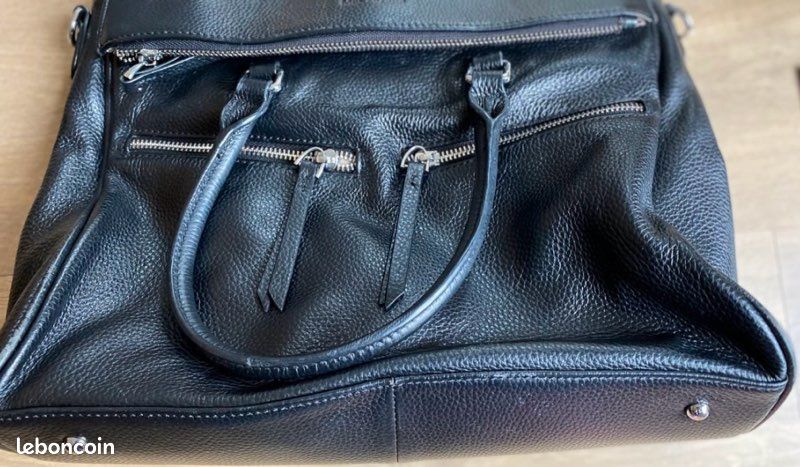 Sac à main noir marc alyster en cuir (image 3)