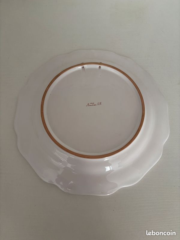 Assiette faïence Gabriel Fourmaintraux "décor Moutiers" Oiseau imaginaire (image 2)