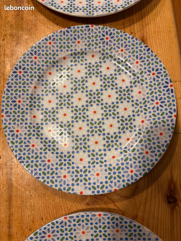6 petites assiettes plates en porcelaine de Fès Game Fès Médina (image 4)