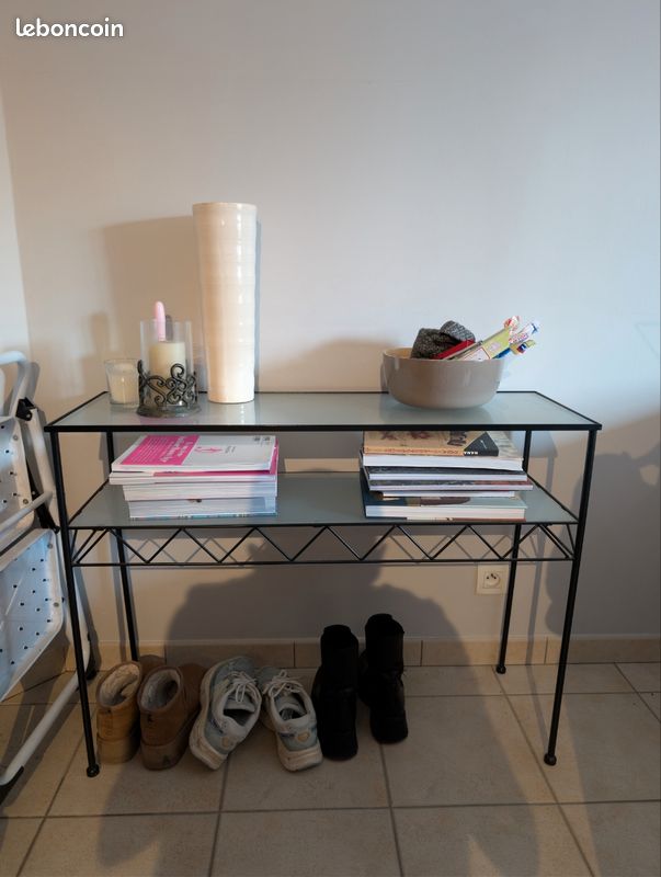 Console verre et fer forgé habitat (image 1)