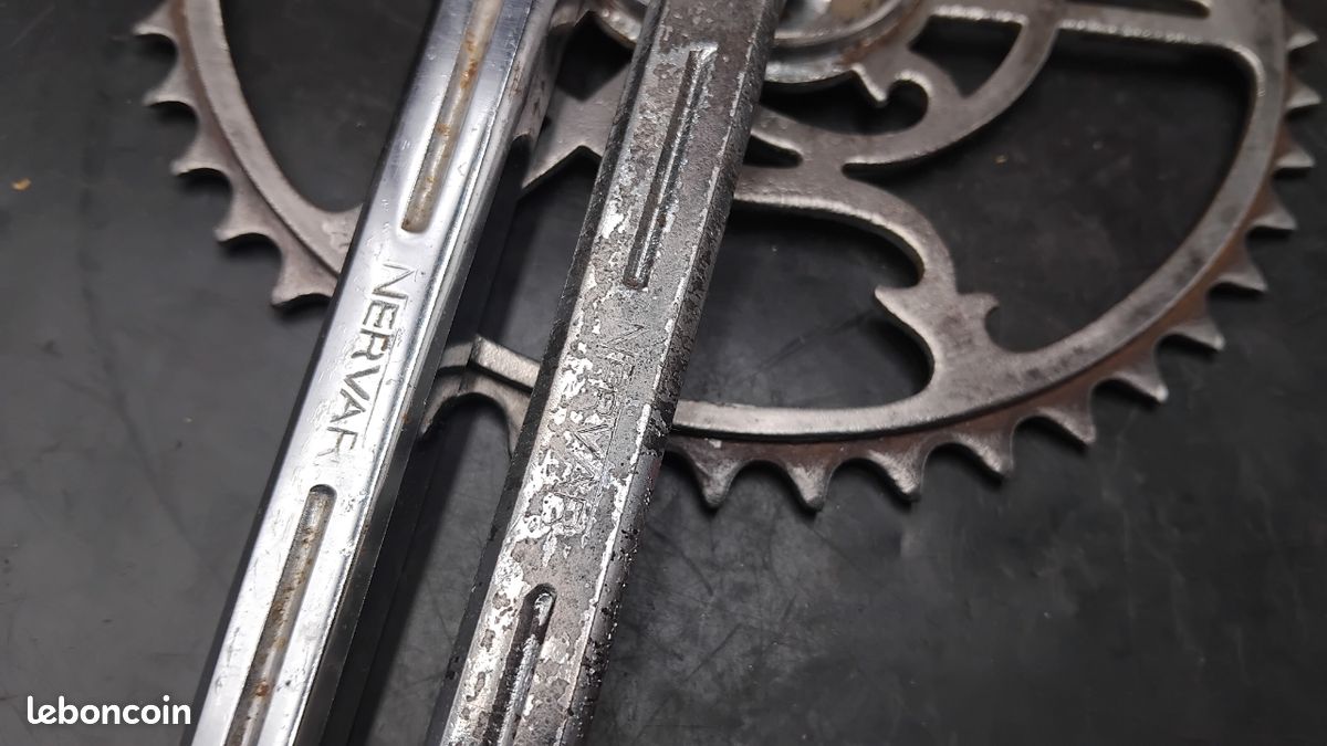 Nervar pedalier acier velo ancien vintage road bicycle crank à Argentré | Clasf sports