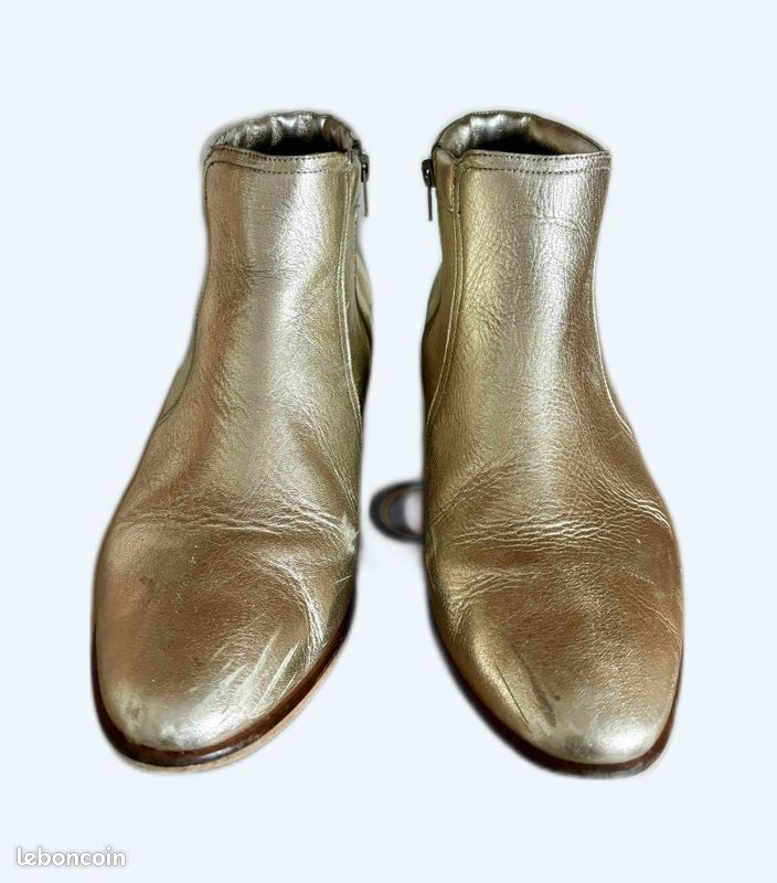 Bottines dorées cuir CLOTAIRE Taille 40 (image 1)