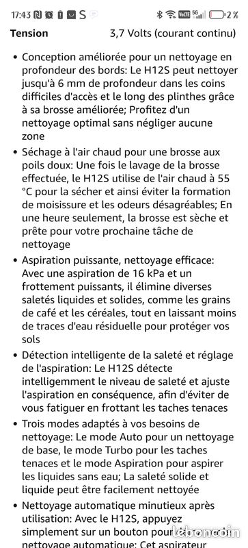 Aspirateur balai Dreams H12S pro (image 4)