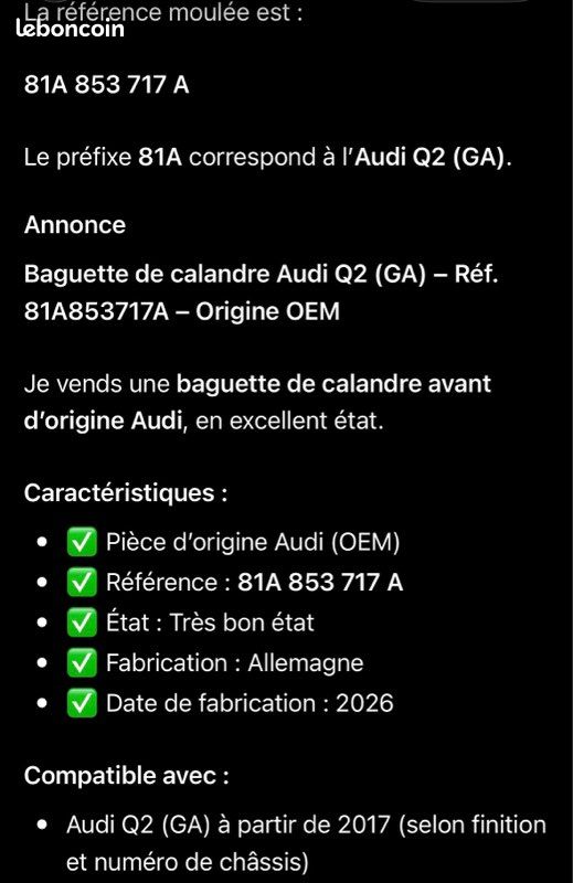 Baguette garde boue Q2 (image 3)