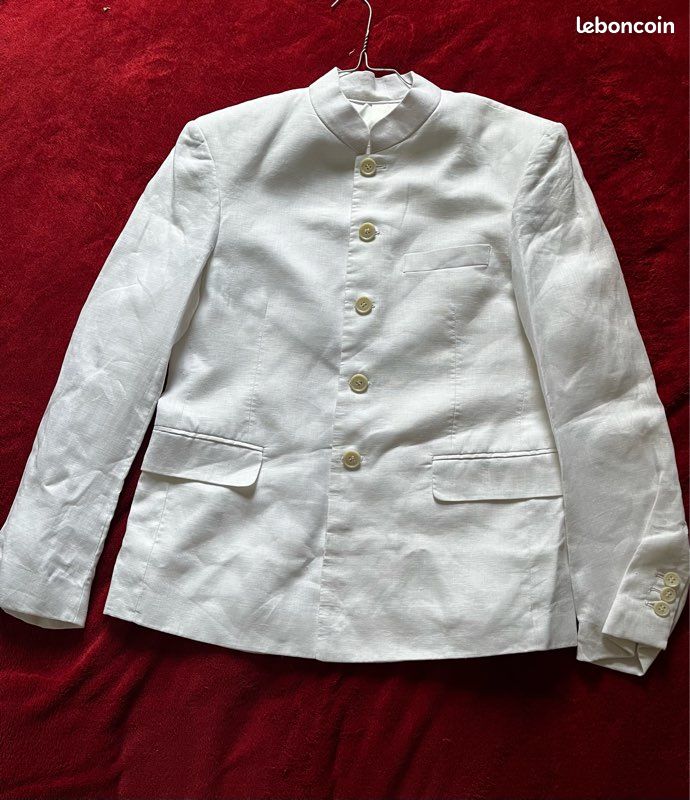 Costume 2 pièces en lin blanc TAILOR4LESS sur mesure (image 1)