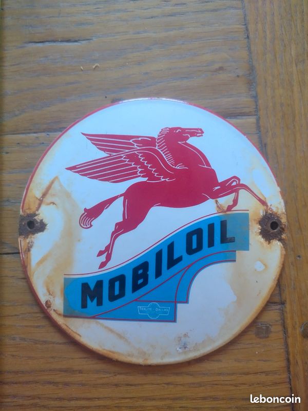 Plaques émaillées Plaque émaillée MOBILOIL • Réf 1093-PLAQ | Roule et