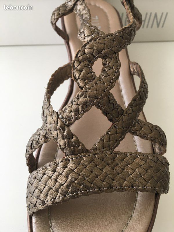 Sandales tressées Cuir Bronze 37 Neuves (image 11)