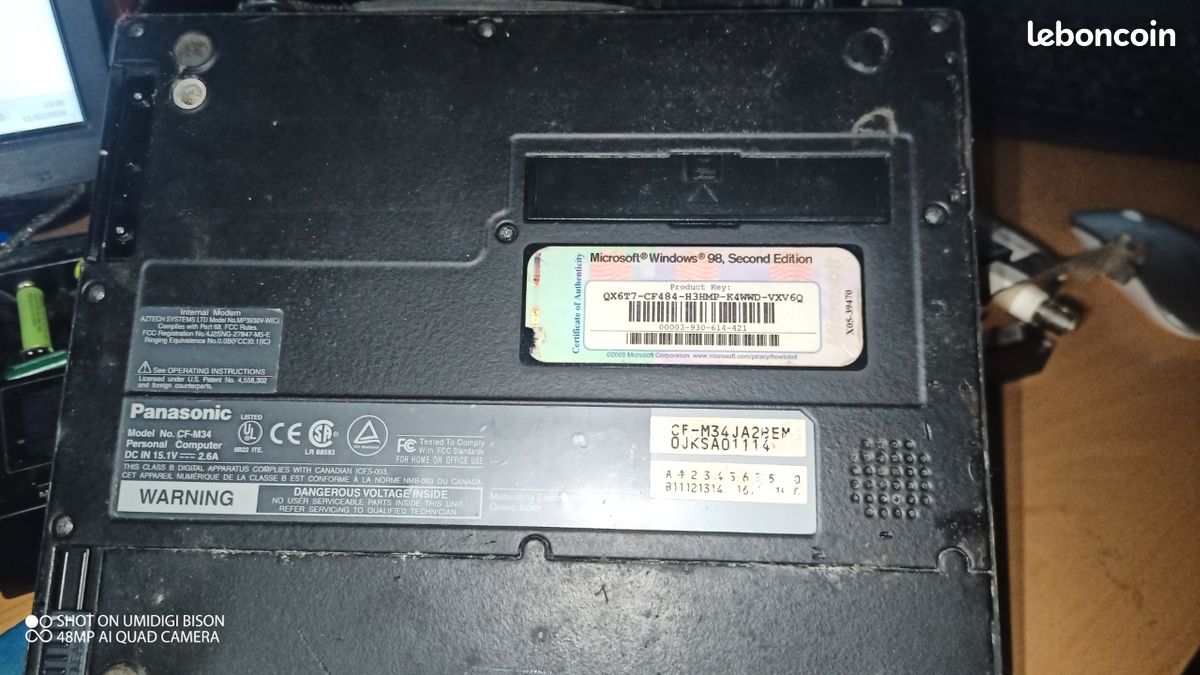 Vintage Panasonic Toughbook CF-M34 MK2 Win98SE - Ordinateurs