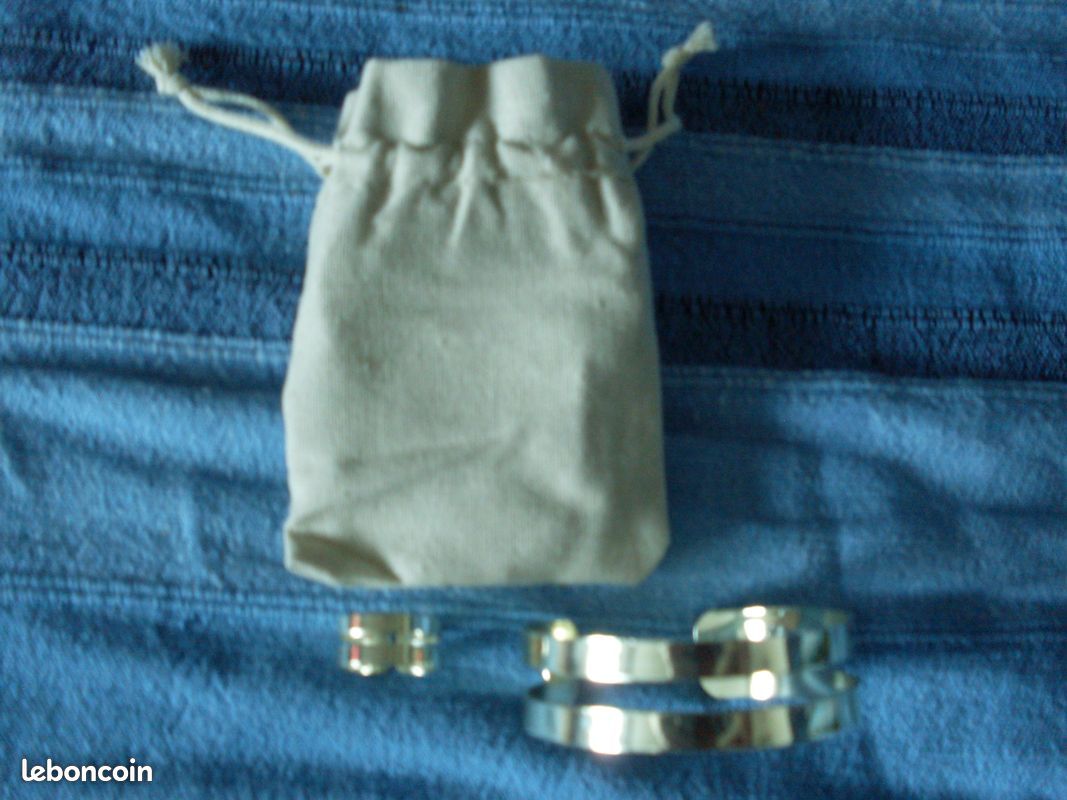 Ensemble bague et bracelet ajustable argenté neuf (image 3)