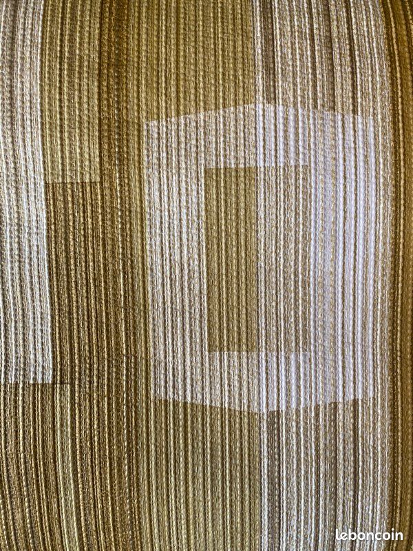 Papier peint vintage années 70 – Motif géométrique beige ocre marron – Rouleaux (image 1)