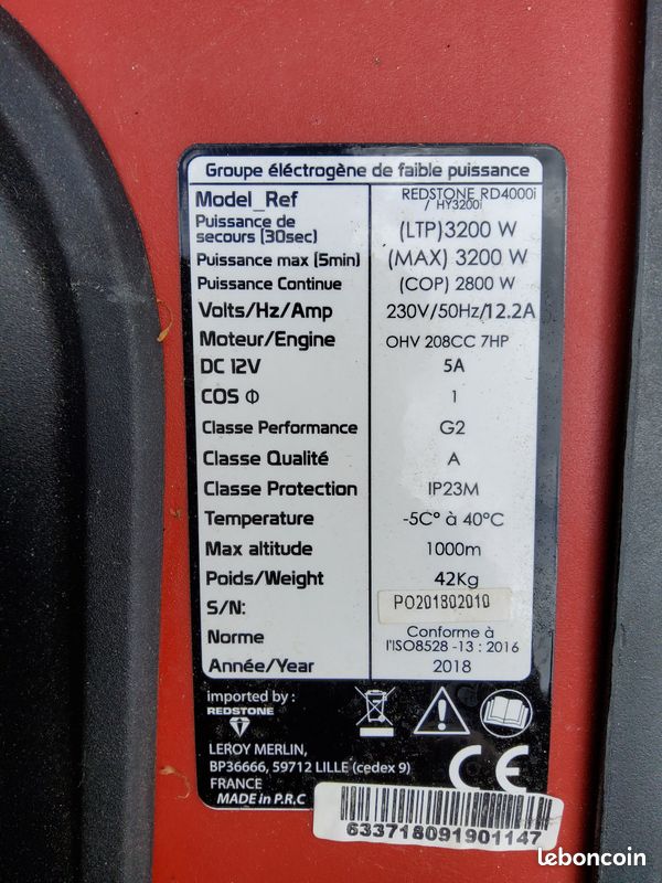 Groupe electogene 2800W (image 4)