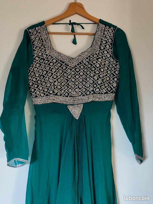 Robe indienne émeraude (image 2)
