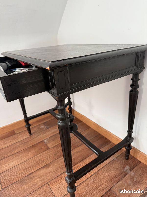 Table bureau Napoléon III bois noir (image 1)