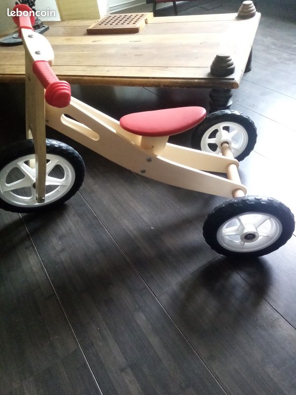 Tricycle 2 en 1 pour enfant draisienne en bois (image 2)