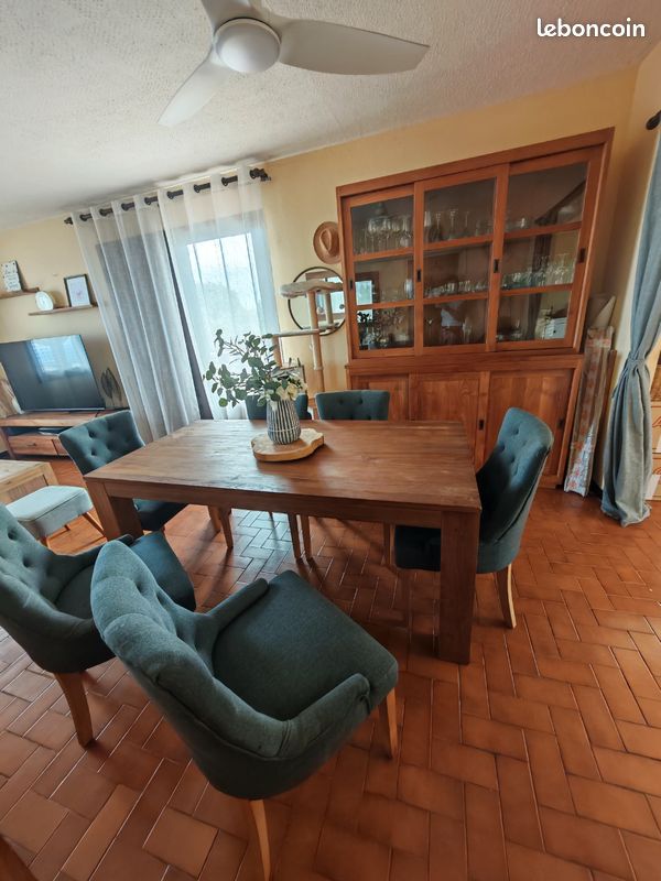 Table salle à manger teck massif (image 1)