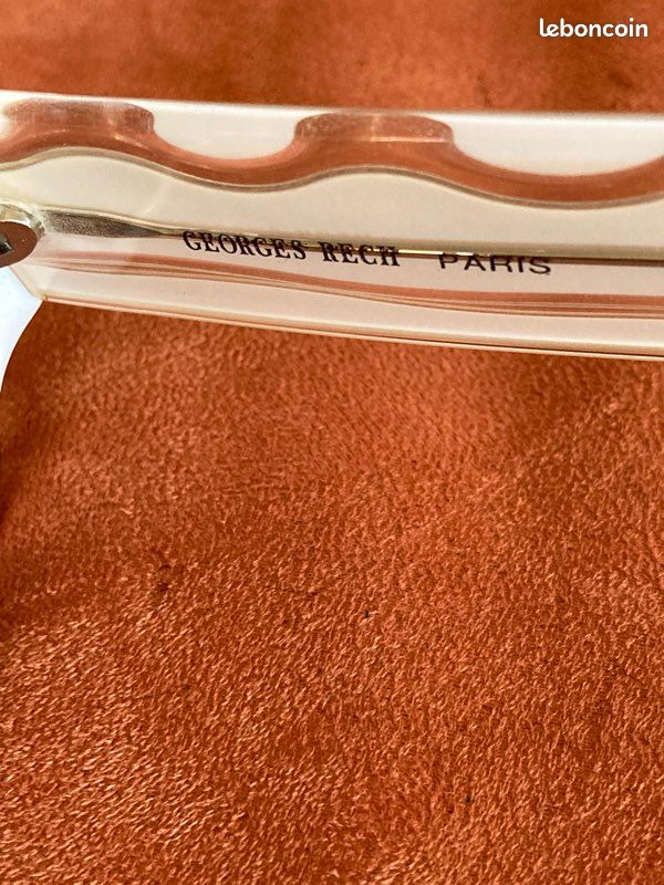 Lunettes De Soleil Vintage Georges Rech - Monture Blanche - Occasion - Pour Femme