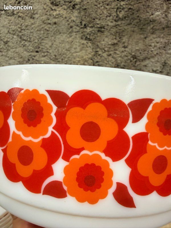 saladier arcopal lotus vintage a fleurs 21 cm