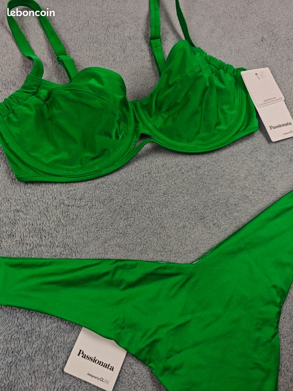 Maillot de bain brésilien 2 pièces Passionata neuf – Taille 85D / 38 – Femme – Vert – Avec armature (image 4)