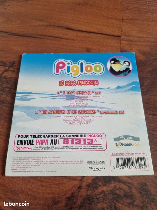CD 2 titres: Pigloo - Le papa pingouin (image 3)