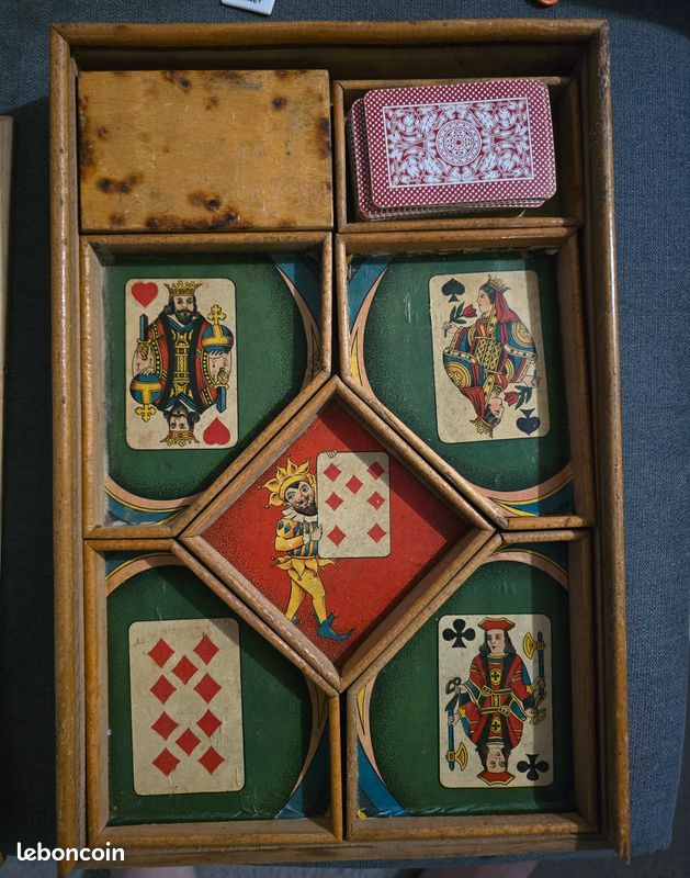 Jeu Ancien Nain Jaune En Bois Et Jetons Carton - Vintage Années 1960 - Décoration