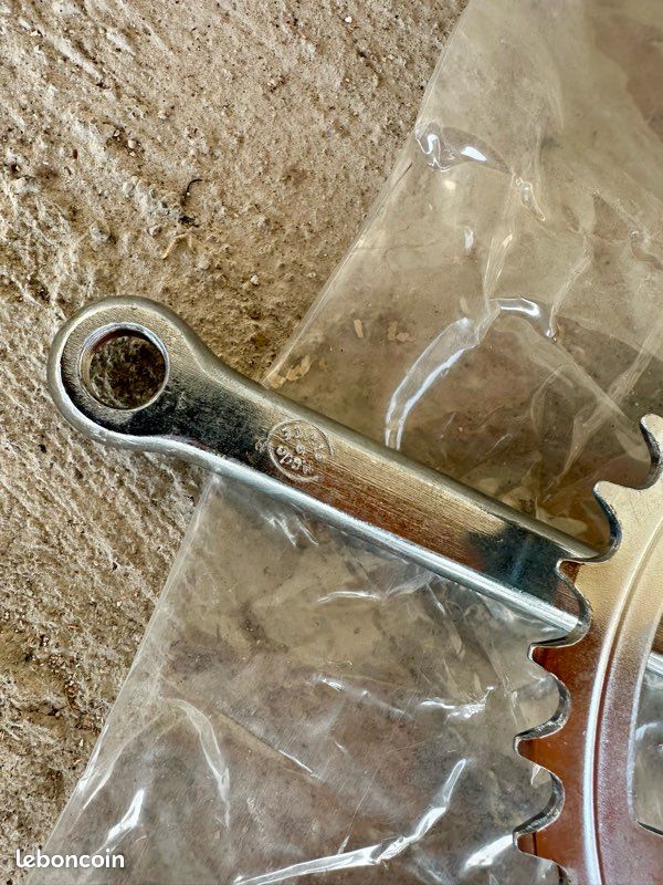 Ancien Pédalier Chromé SOLIDA têtes de gaulois Vélo Vintage