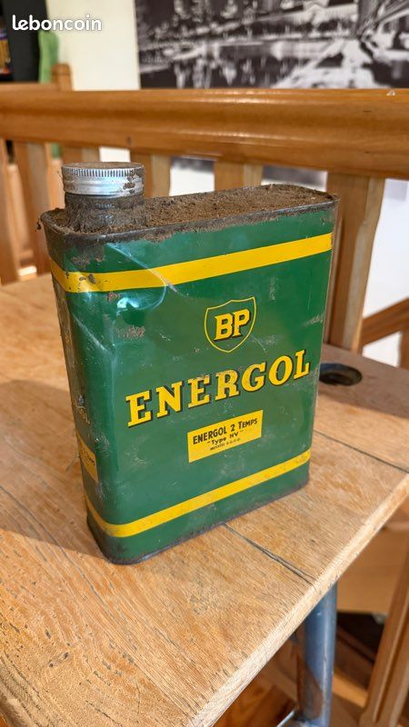 Bidon d'huile vintage BP Energol – Ancien bidon métallique collection garage / déco industrielle - Collection