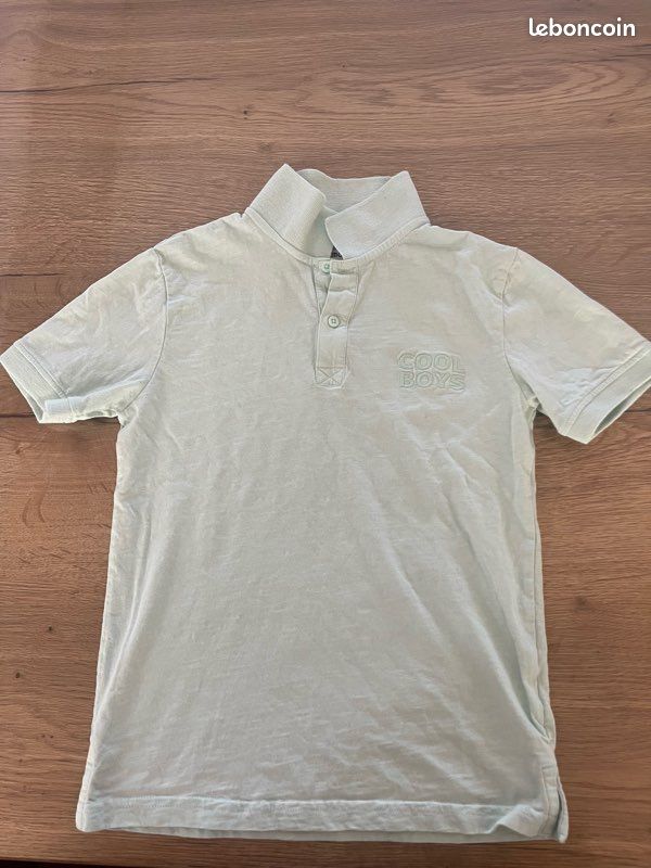 Polo garçon GÉMO vert d’eau – 10 ans (image 1)