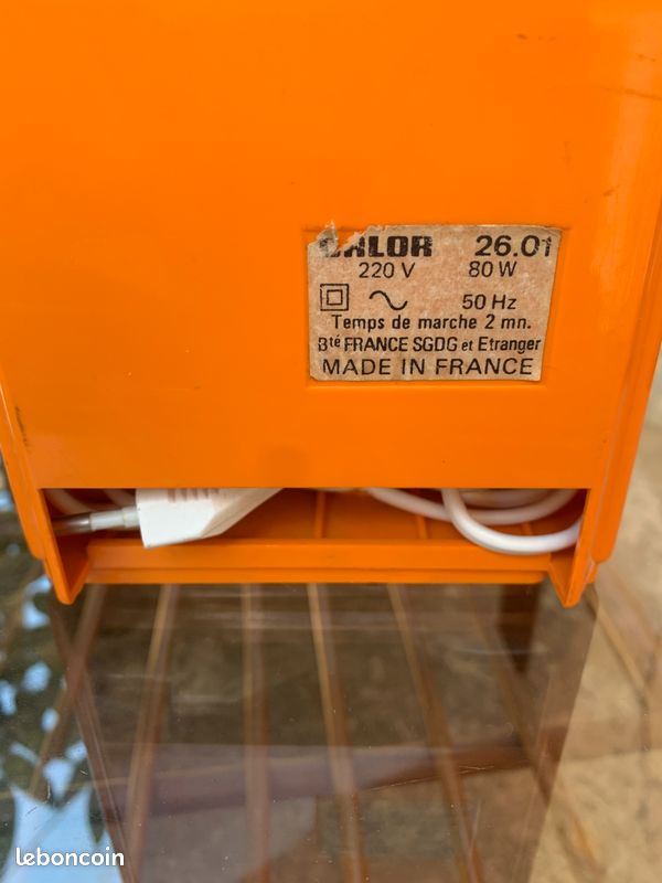 Ouvre-boîte électrique Calor Vintage 1970 - Orange - Design Rétro Années 70