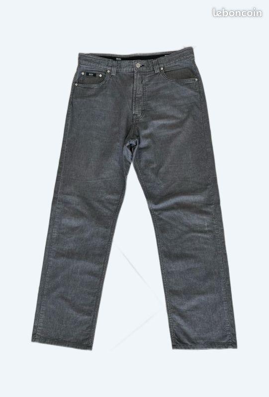 Pantalon Jean Homme Hugo Boss Gris Clair - Taille W34, Coupe Droite, Léger, Occasion Très Bon état