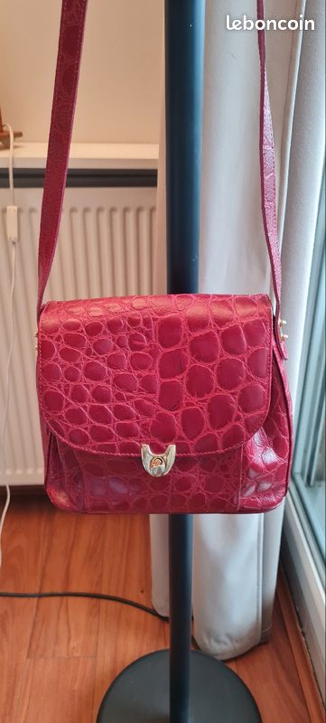 Sac a main cuir croco roige (image 2)